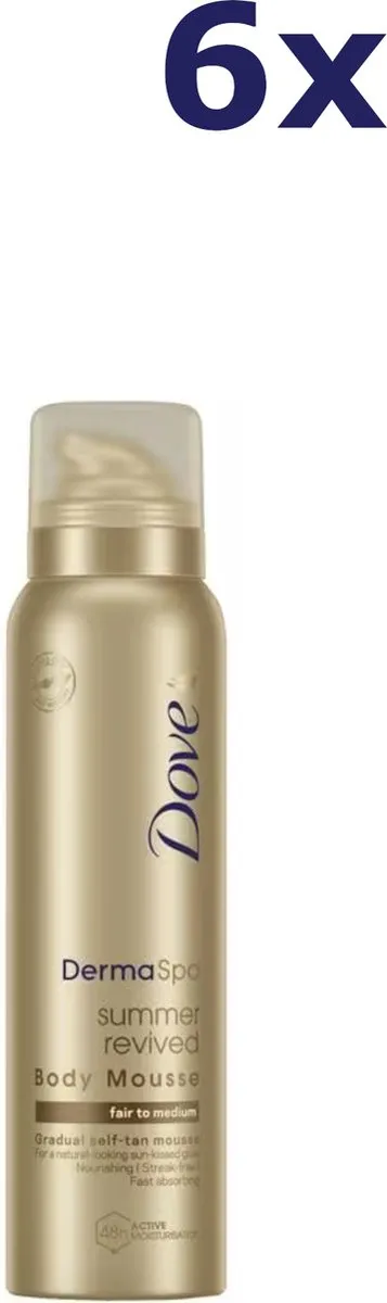 Dove Derma Spa Tanning Body Mousse Summer Revived Dark - 6x150ml