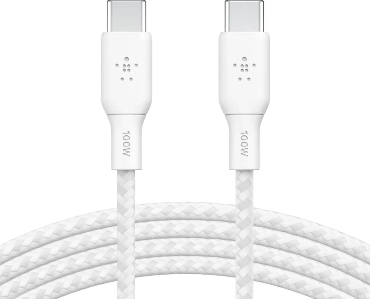 Belkin BoostCharge Braided USB-C naar USB-C 2m - Wit