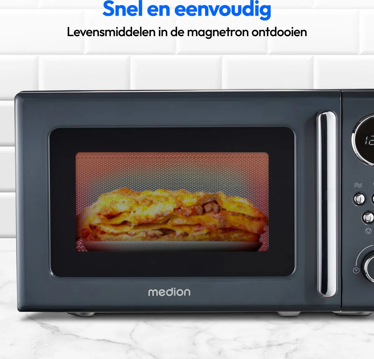 Medion MD15000 Retro Magnetron 800W - 20L - Grijs - afbeelding 6 van 6