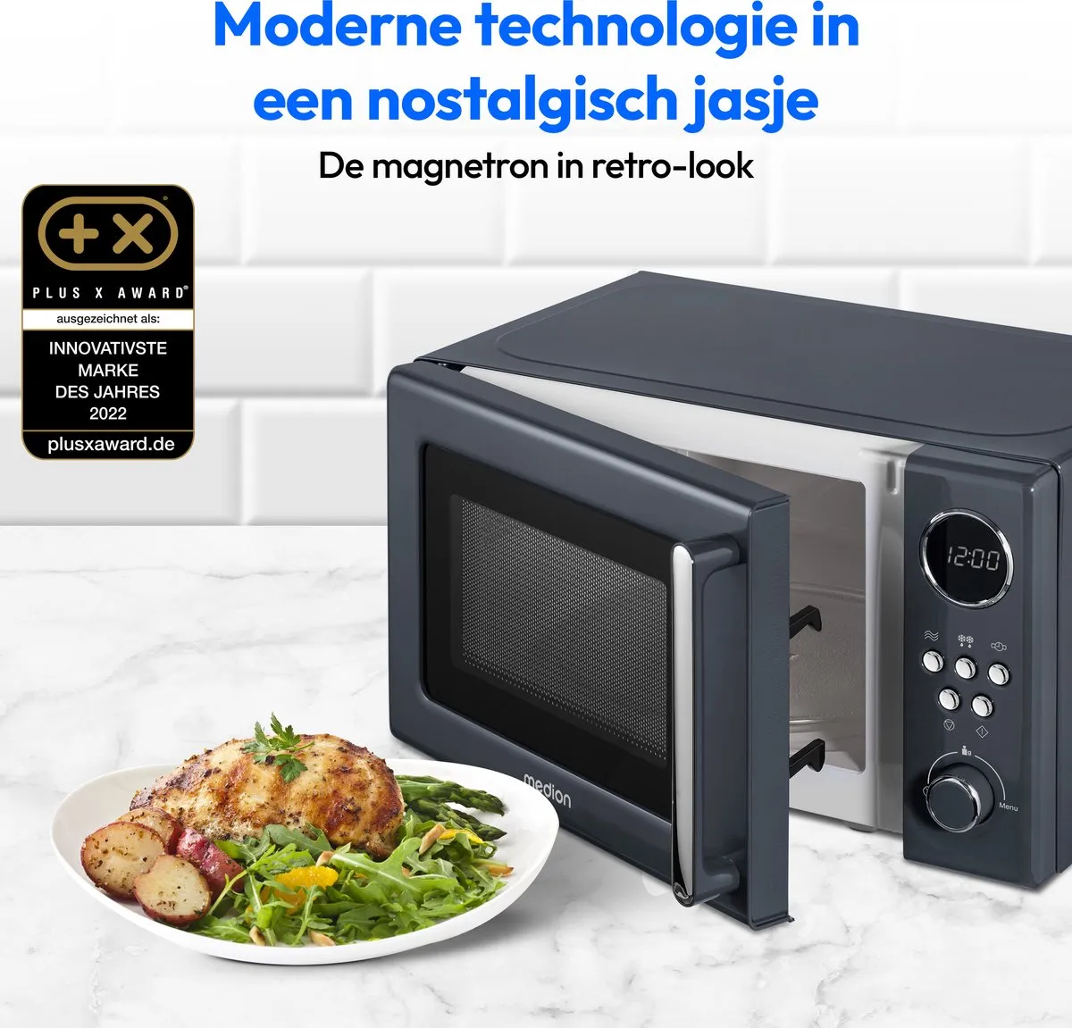 Medion MD15000 Retro Magnetron 800W - 20L - Grijs