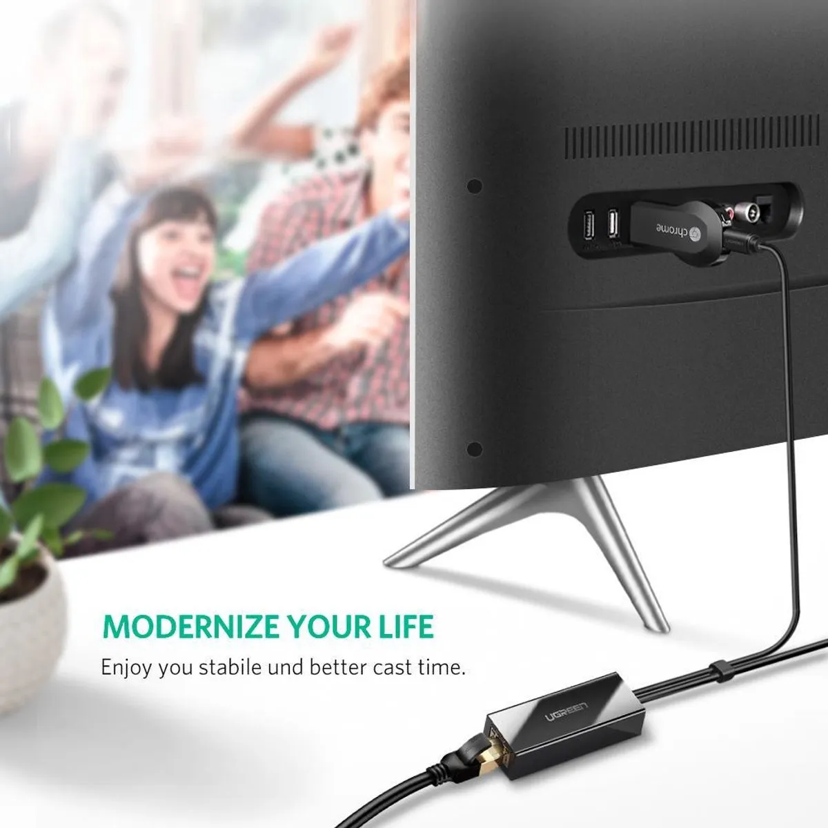 UGREEN Micro USB Netwerkkaart 100Mbps - Chromecast - Zwart - afbeelding 6 van 6