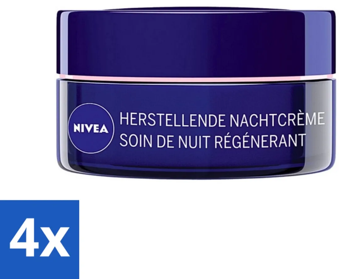 NIVEA Nachtcrème Essentials +24U 50ml - 200ml (4x50ml)