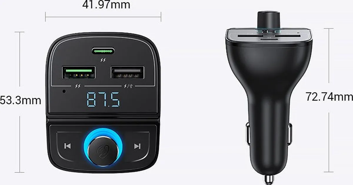 UGREEN 6957303889105 Bluetooth FM Transmitter Autolader - 31.5W - Zwart - afbeelding 6 van 6