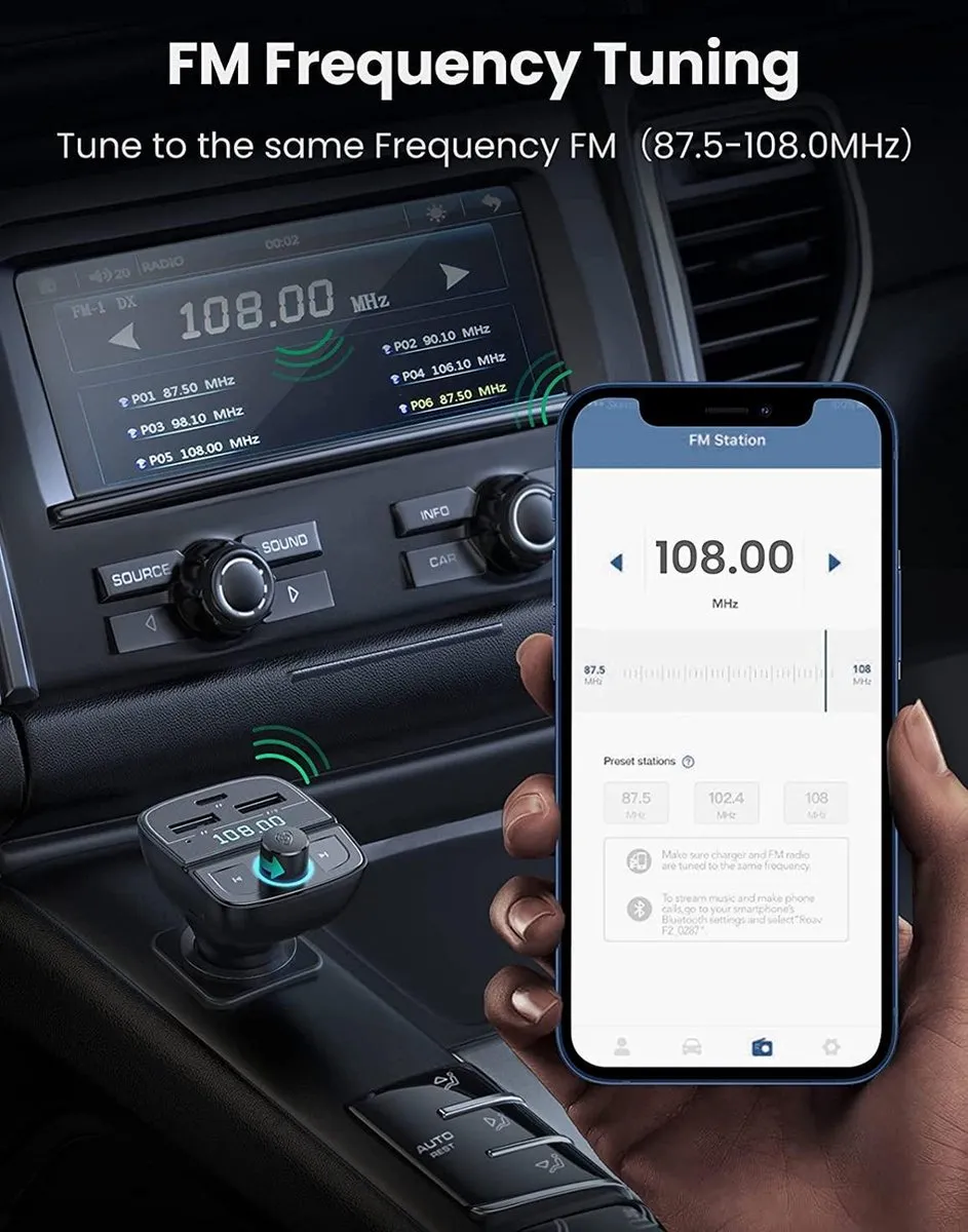 UGREEN 6957303889105 Bluetooth FM Transmitter Autolader - 31.5W - Zwart