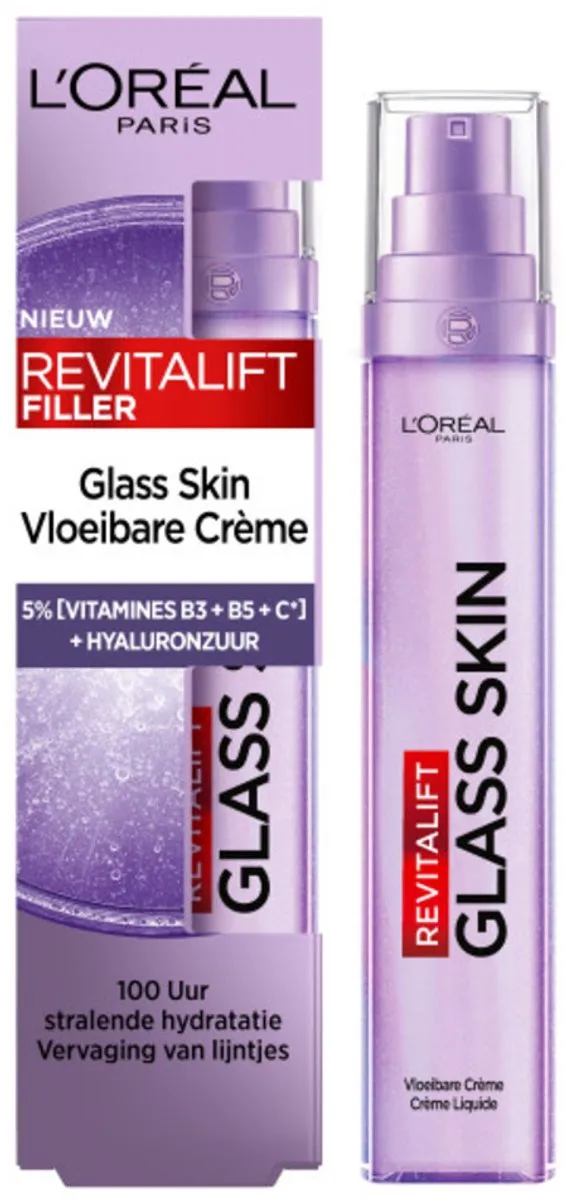 L'Oréal Revitalift Filler Glass Skin Vloeibare Crème 50ml