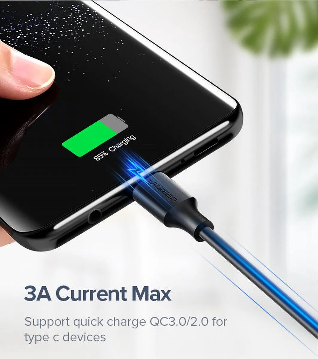 UGREEN USB Type C naar 2x USB-A Kabel 0,5m - Zwart