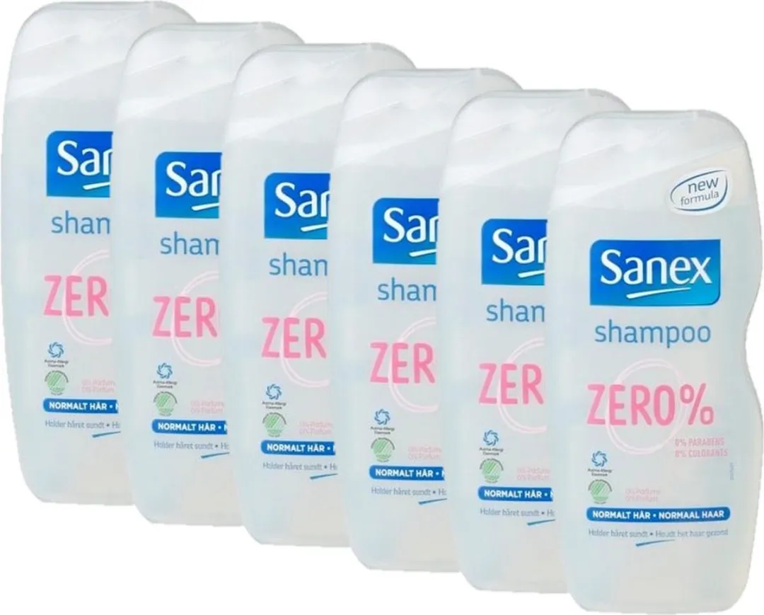 Sanex Zero% Shampoo Normaal Haar - 6x250ml