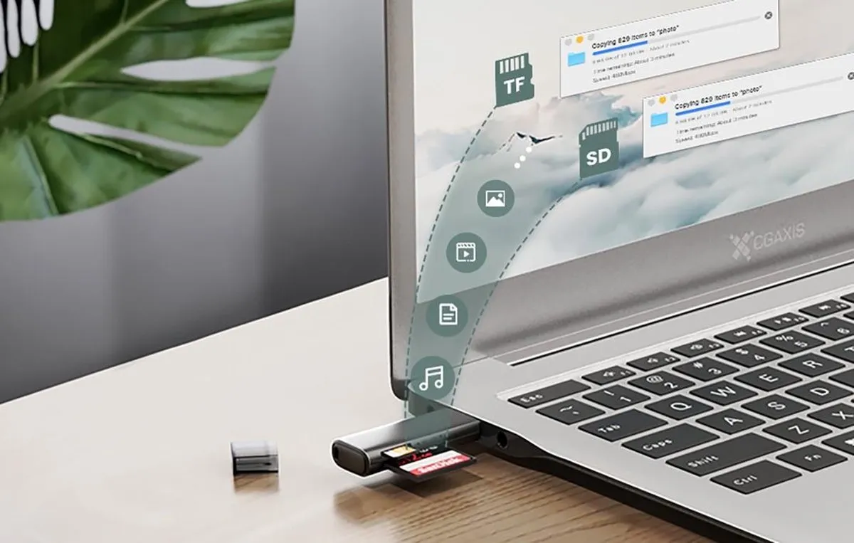Ugreen CM264-60722 USB 3.0 Kaartlezer SD/TF - 5Gbps - Zwart