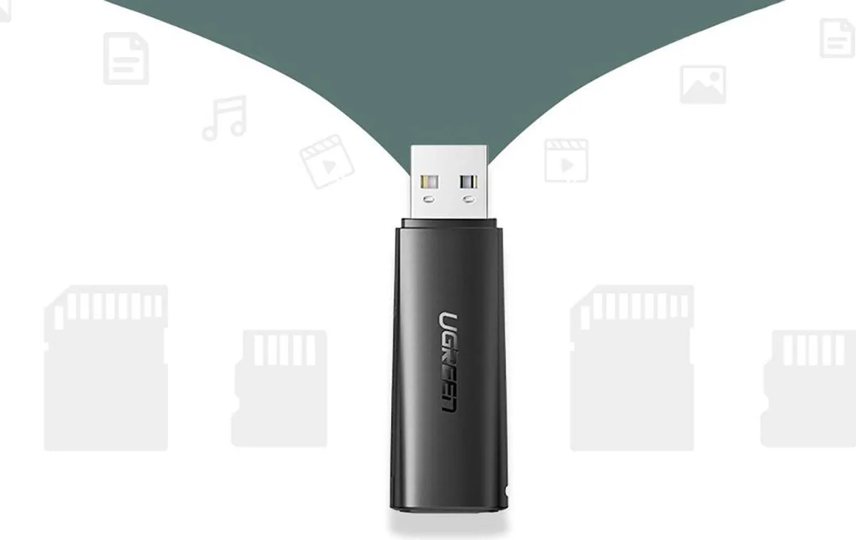 Ugreen CM264-60722 USB 3.0 Kaartlezer SD/TF - 5Gbps - Zwart