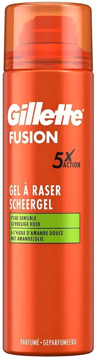 Gillette Fusion 5 Sensitive Scheergel 200ml - 4 Stuks