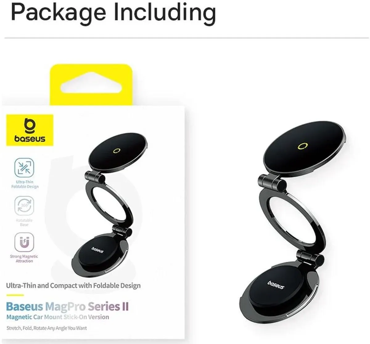 Baseus MagPro Series II MagSafe Telefoonhouder Auto - Zwart