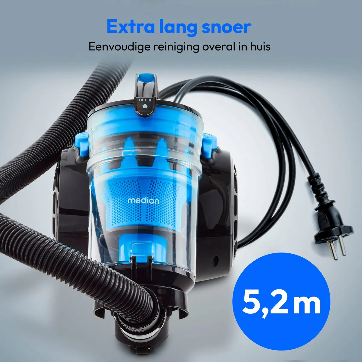 Medion P2000 Stofzuiger - 220 Airwatts - 4,3L - Blauw