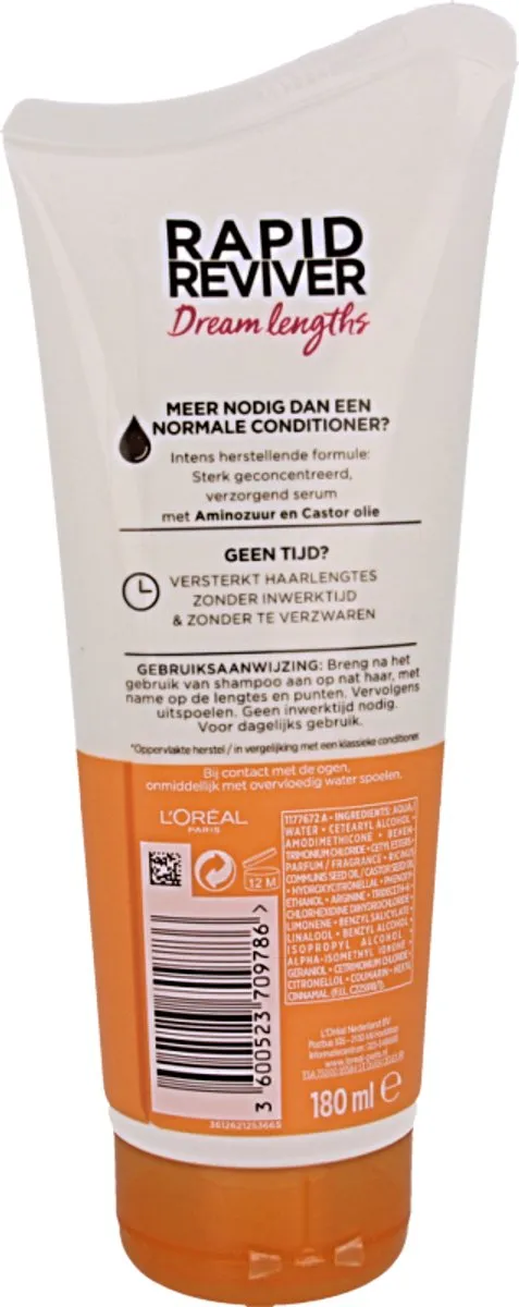 L'Oréal Paris Elvive Dream Lengths Rapid Reviver Conditioner 180ml - afbeelding 6 van 6