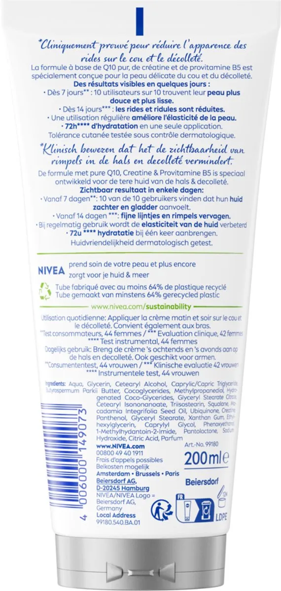 NIVEA Q10 Verstevigende Nek & Decolleté Crème 200ml