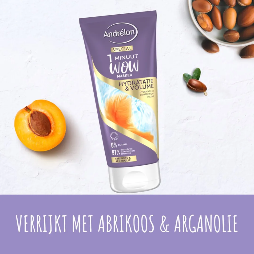 Andrélon 1 Minuut WOW Masker Hydratatie & Volume 180ml