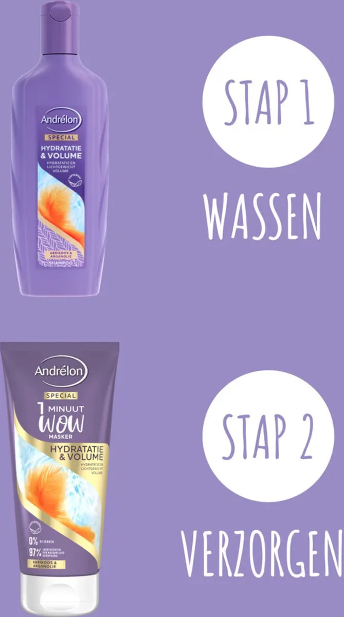 Andrélon 1 Minuut WOW Masker Hydratatie & Volume 180ml