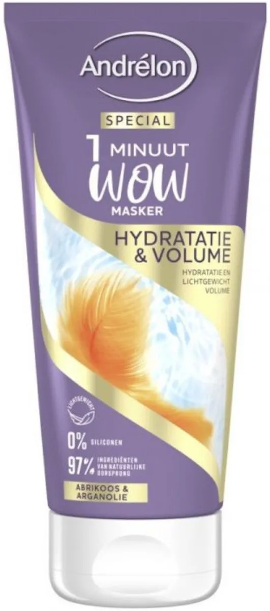 Andrélon 1 Minuut WOW Masker Hydratatie & Volume 180ml