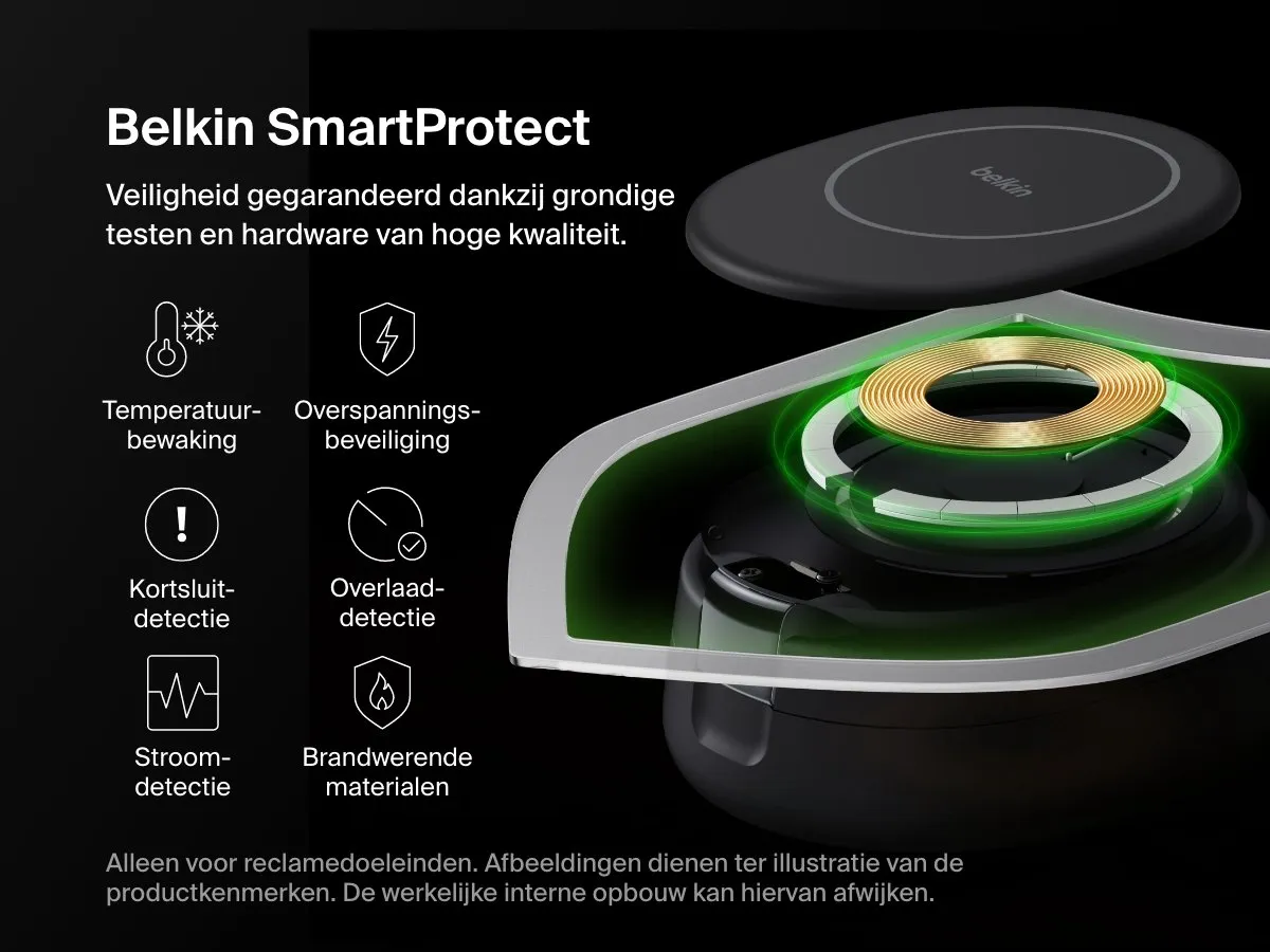 Belkin BoostCharge Pro WIZ035KQBK Laadstandaard 2-in-1 15W - Zwart