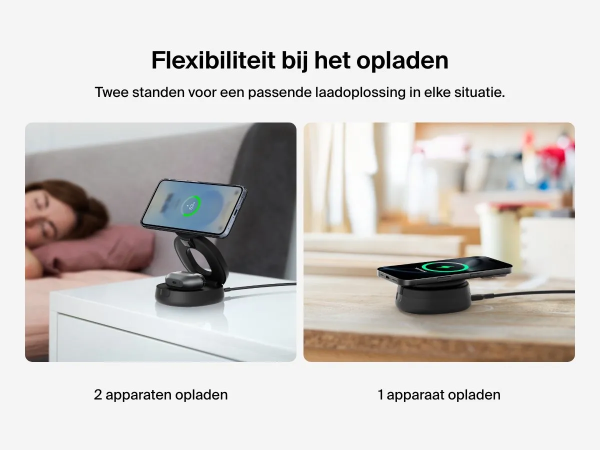 Belkin BoostCharge Pro WIZ035KQBK Laadstandaard 2-in-1 15W - Zwart