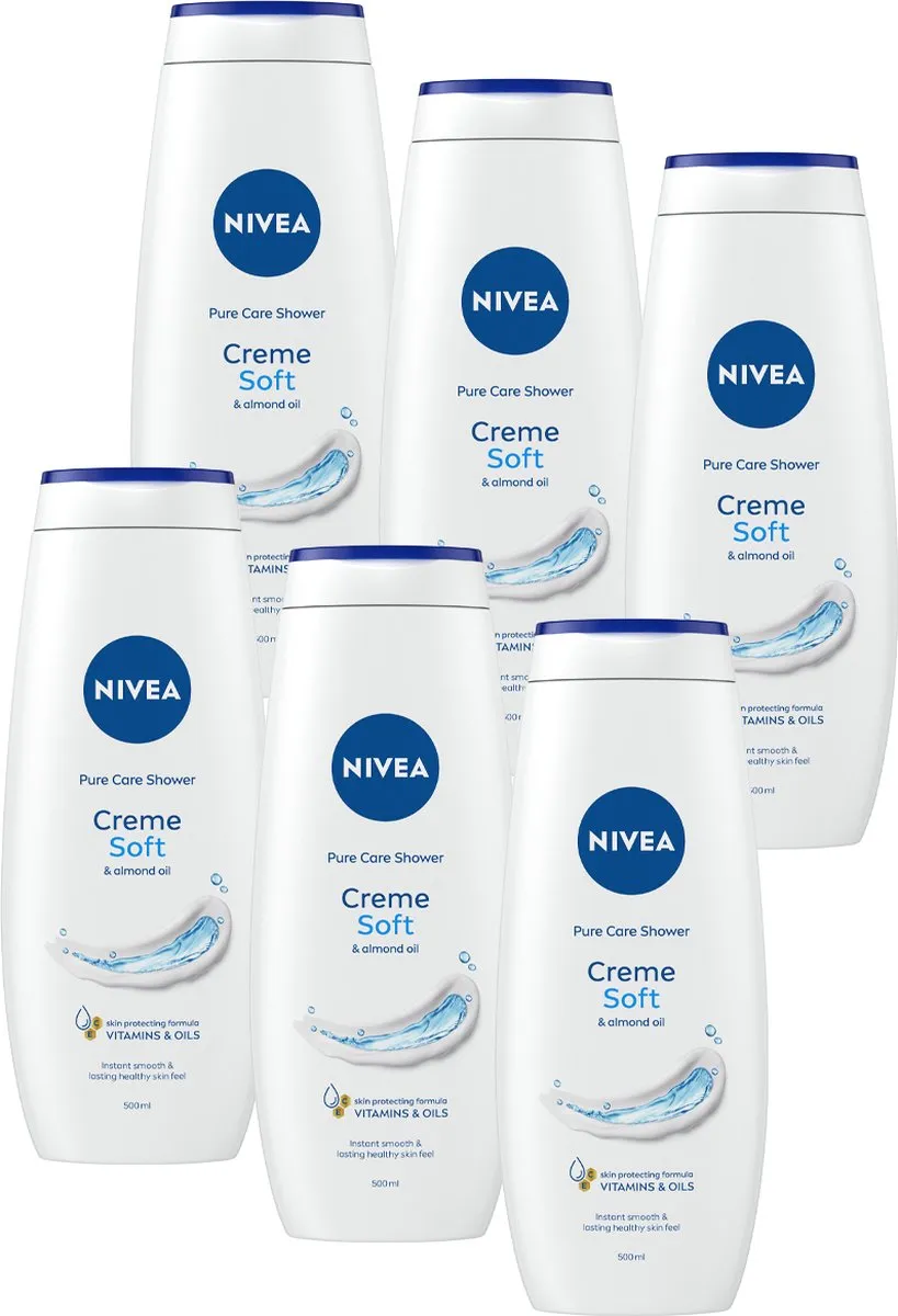 NIVEA Crème Soft Douchecrème Amandelolie 3000ml - 6 Stuks