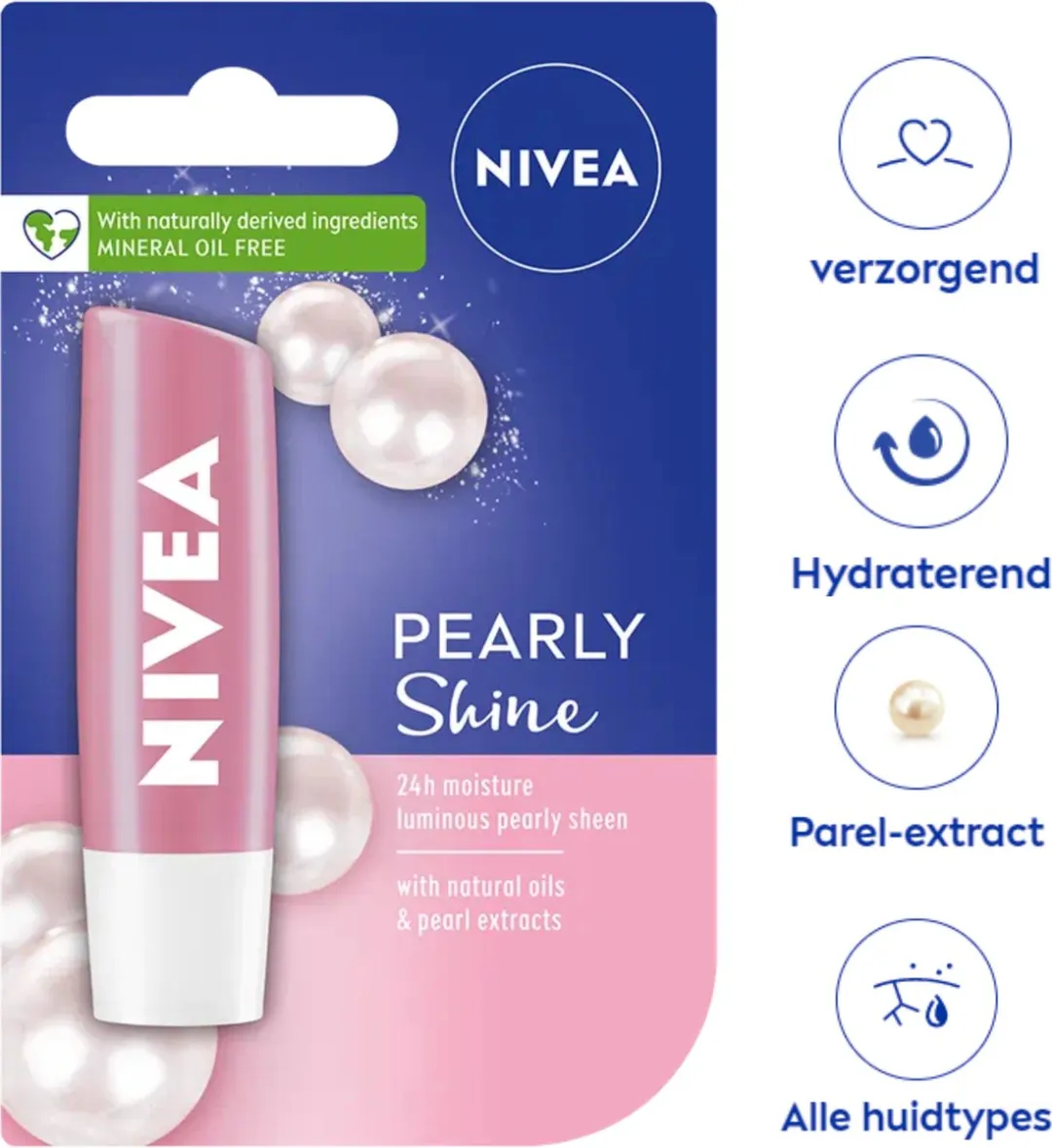 NIVEA Pearly Shine Lippenbalsem 5,5ml - Parel Zijde