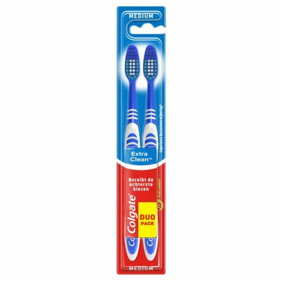 Colgate Extra Clean Duo Tandenborstels - Medium - 2 Stuks