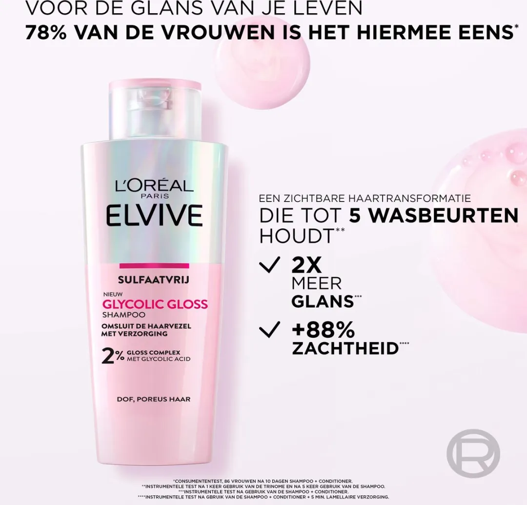 L'Oréal Paris Elvive Glycolic Gloss Shampoo 6x200ml