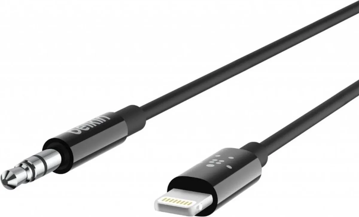 Belkin Lightning naar 3.5mm Kabel 0.9m - Zwart