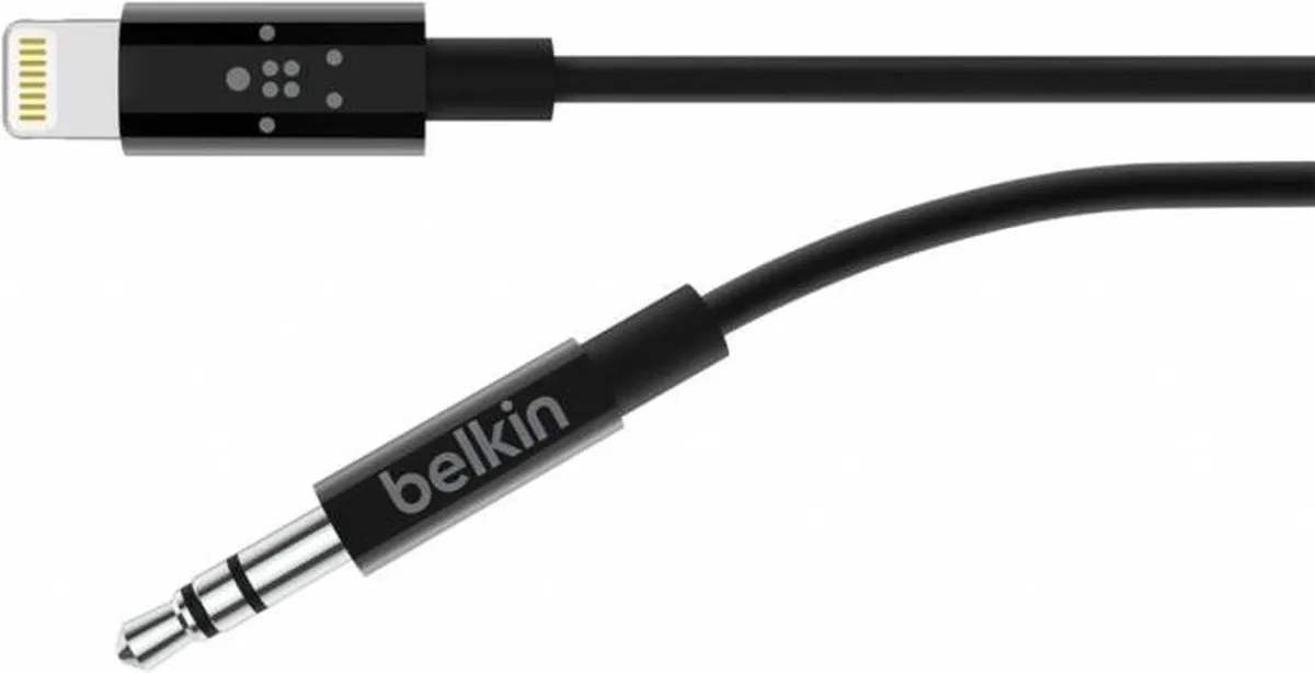 Belkin Lightning naar 3.5mm Kabel 0.9m - Zwart