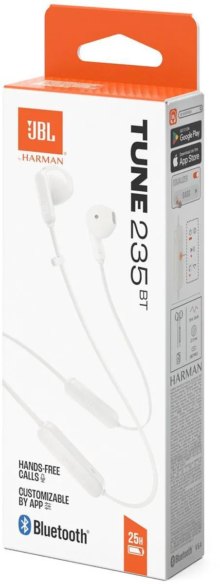 JBL Tune 235BT In-ear Oordopjes - 16 uur - Wit