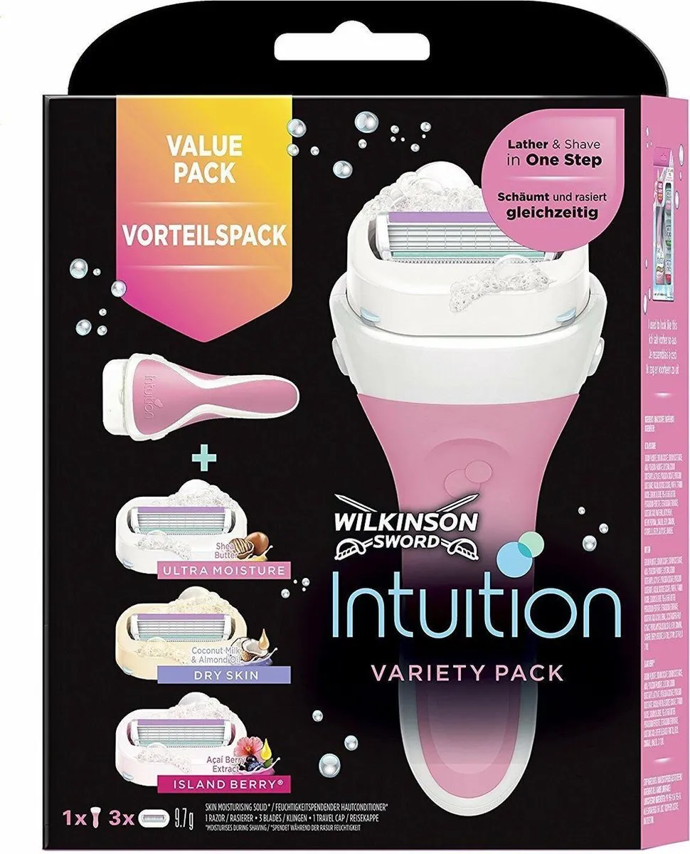 Wilkinson Sword Woman Intuition Variety Scheermes - 4 Stuks - Roze/Wit