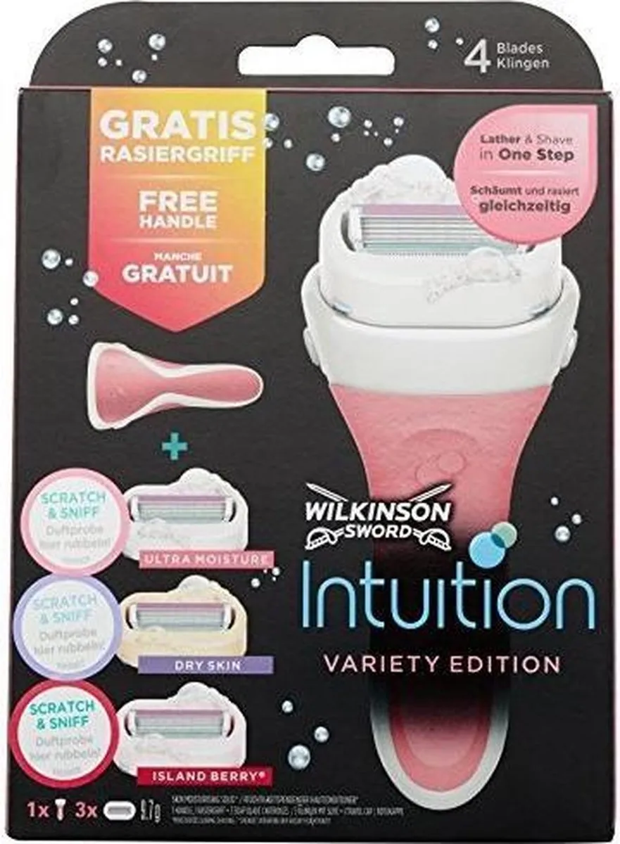 Wilkinson Sword Woman Intuition Variety Scheermes - 4 Stuks - Roze/Wit