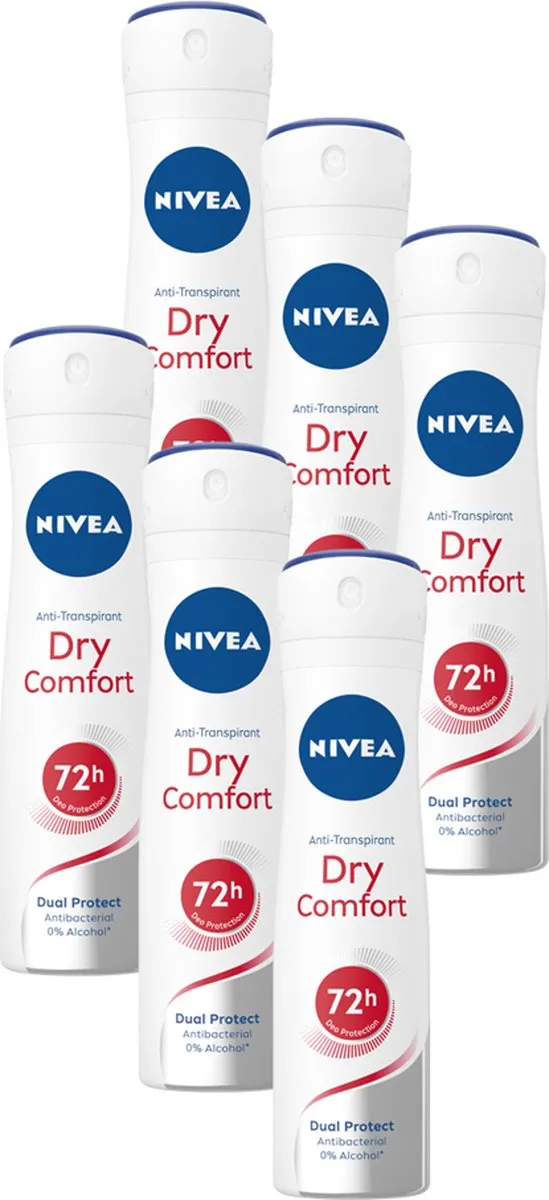 NIVEA Dry Comfort Deodorant Spray 6x150ml - 72u Bescherming