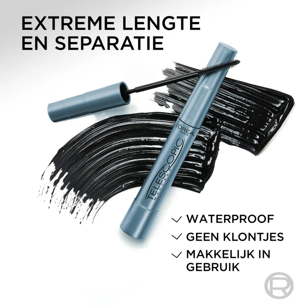 L'Oréal Paris Telescopic Mascara Waterproof Zwart 8ml