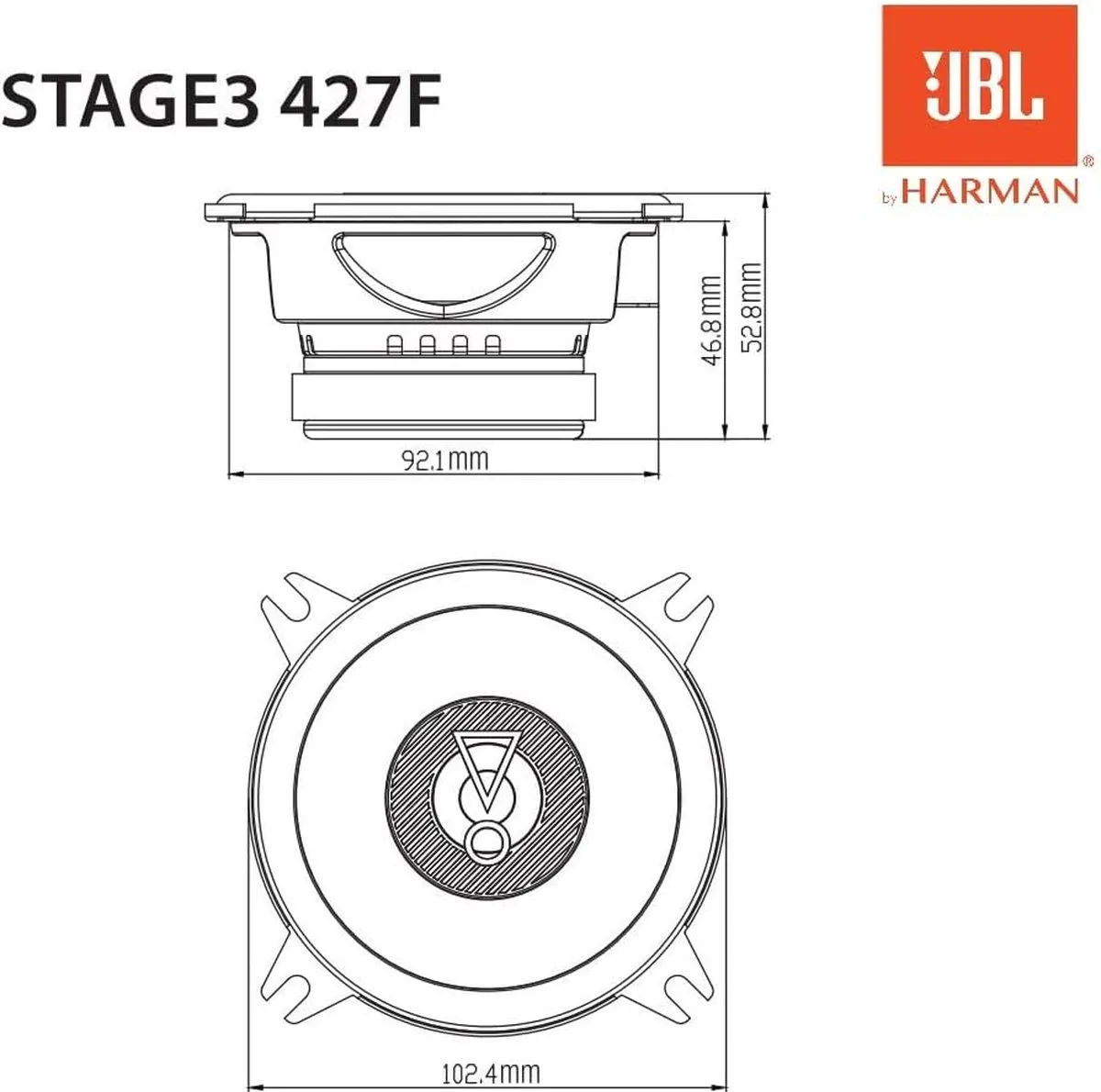 JBL Stage3 427F Autospeakers 2-Weg - 90W - 2 Stuks - Zwart