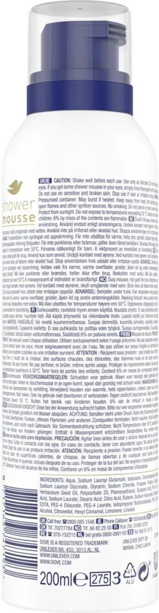 Dove Douchegel Deeply Nourishing Doucheschuim 200ml - afbeelding 6 van 6