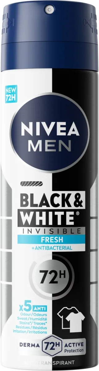 NIVEA MEN Invisible for Black & White Anti-Transpirant Spray - 6x150ml - afbeelding 6 van 6