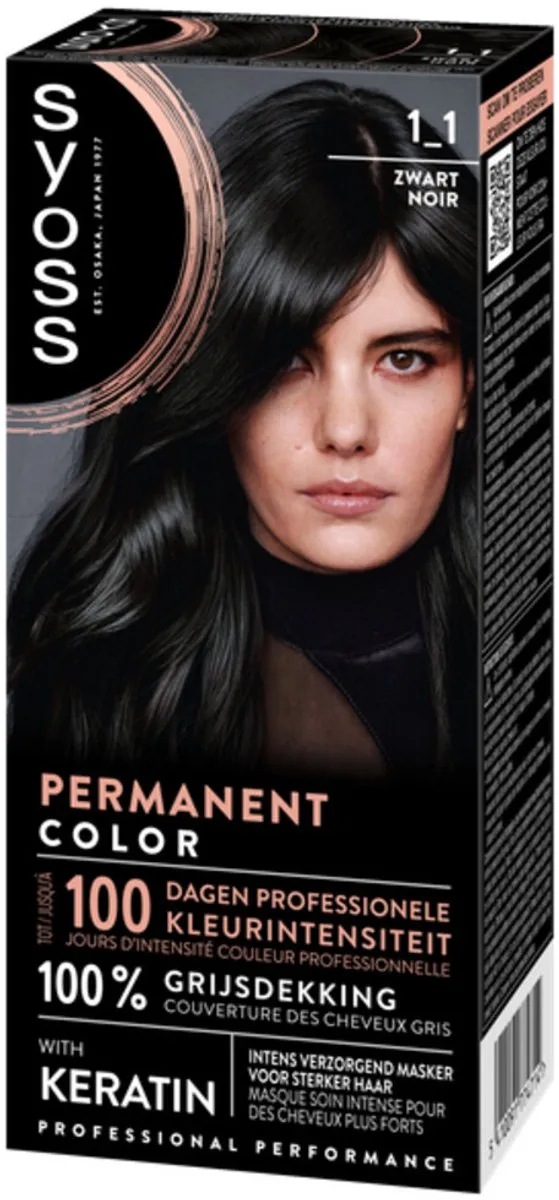 SYOSS Coloration 1-1 Zwart Haarverf - 12 Stuks