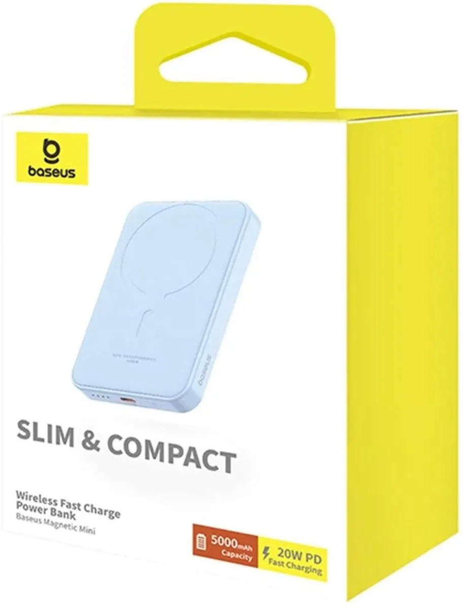 Baseus Mini Powerbank 5000mAh Blauw - 20W MagSafe
