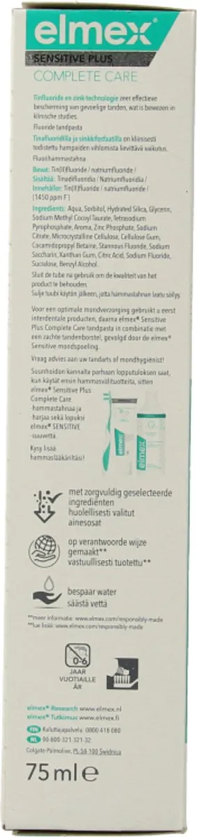 Elmex Sensitive Plus Complete Care Tandpasta 75ml