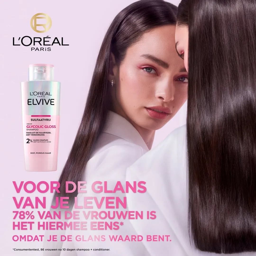 L'Oréal Paris Elvive Glycolic Gloss Shampoo 3x200ml - afbeelding 6 van 6