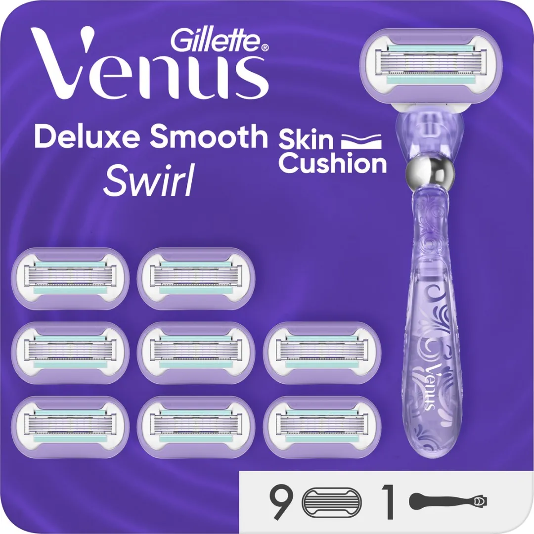 Gillette Venus Deluxe Smooth Swirl Scheermes - 9 Stuks - Paars