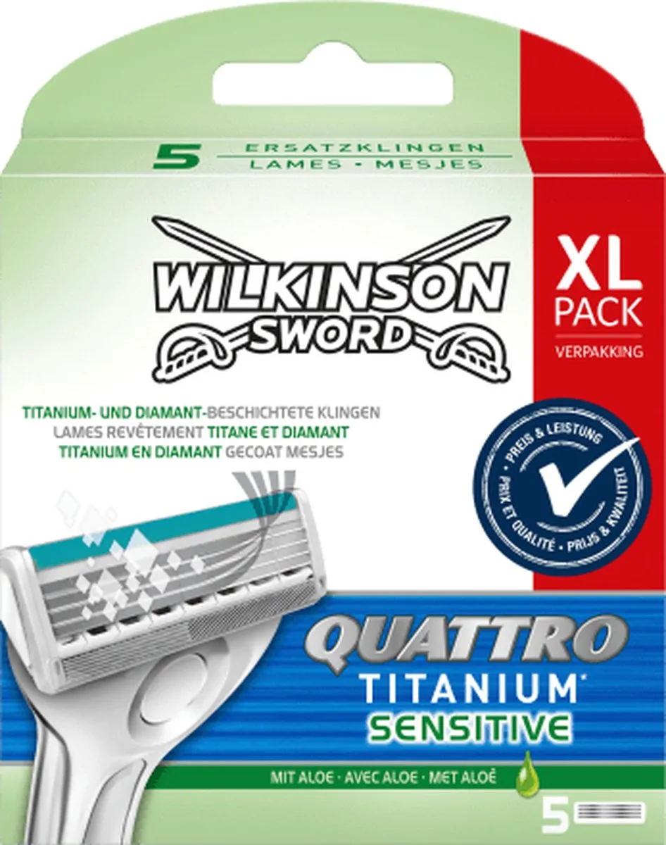 Wilkinson Sword Quattro Titanium Sensitive Scheermesjes