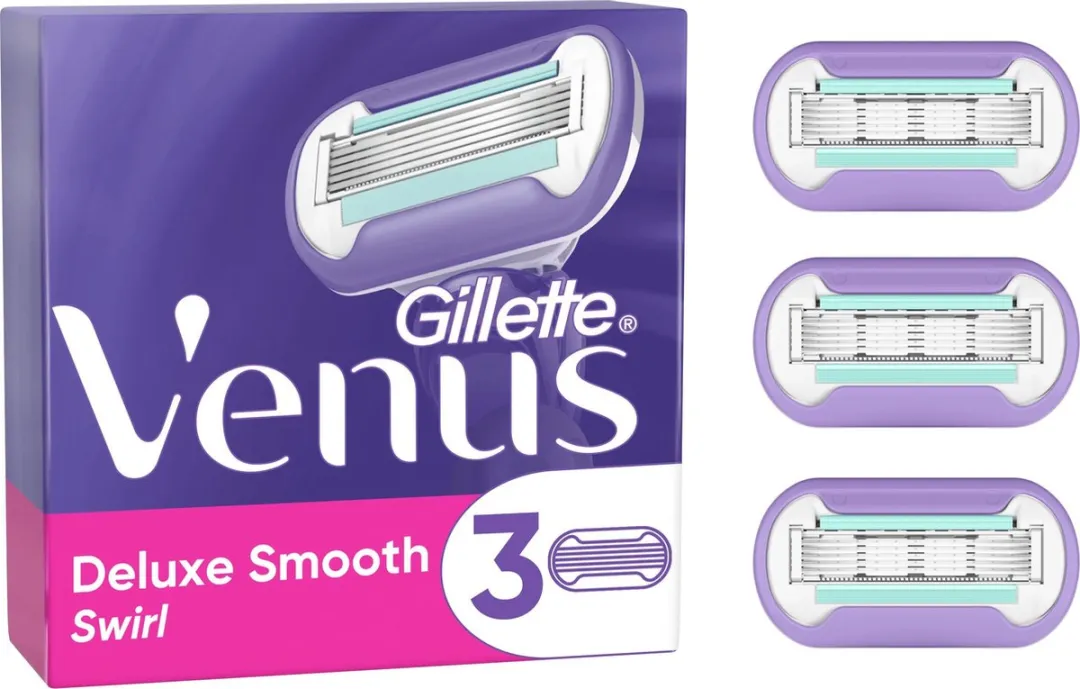 Gillette Venus Deluxe Smooth Swirl Scheermesjes 5-delig - 3 Stuks - Paars/Blauw/Wit