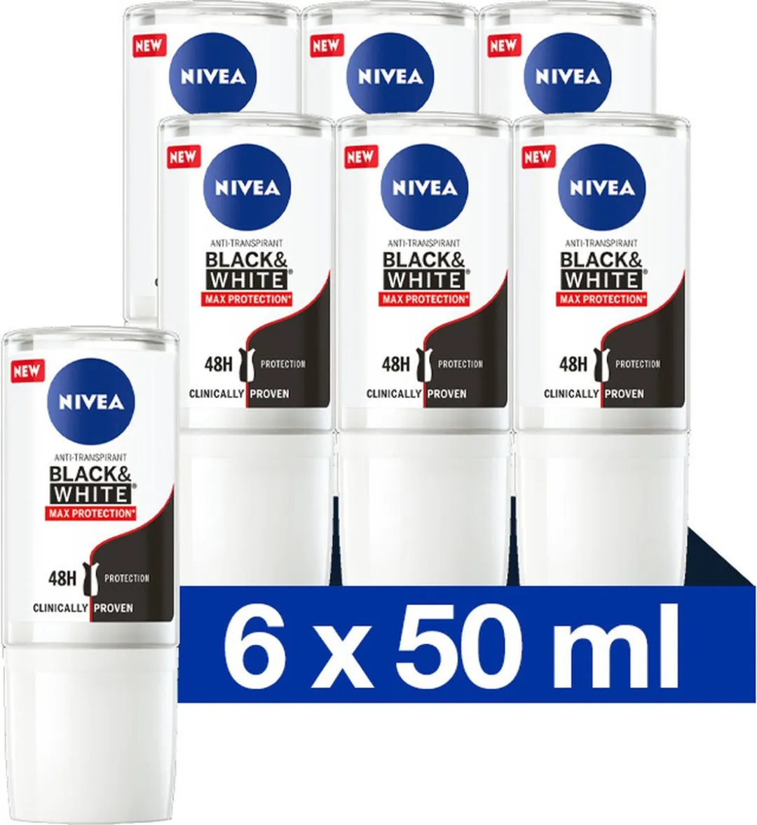 NIVEA Black & White Max Protection Anti-Transpirant Roller 300ml