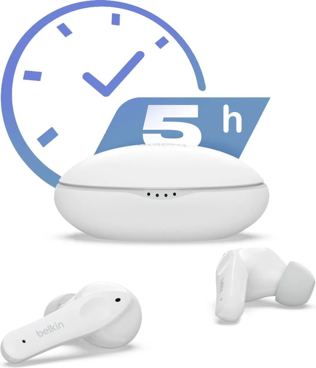 Belkin Soundform Nano PAC003btWH Hoofdtelefoons - Wit - Volumebegrenzing - afbeelding 4 van 6