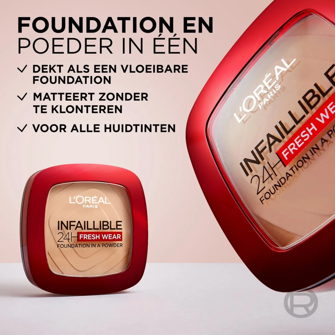 L'Oréal Paris Infaillible 24h Fresh Wear Foundation Poeder 130 True Beige - 9g