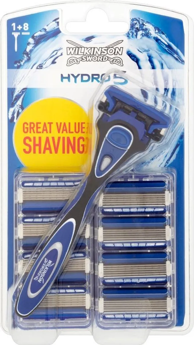Wilkinson Sword Hydro 5 Scheersysteem - 9 Mesjes - Blauw/Zwart