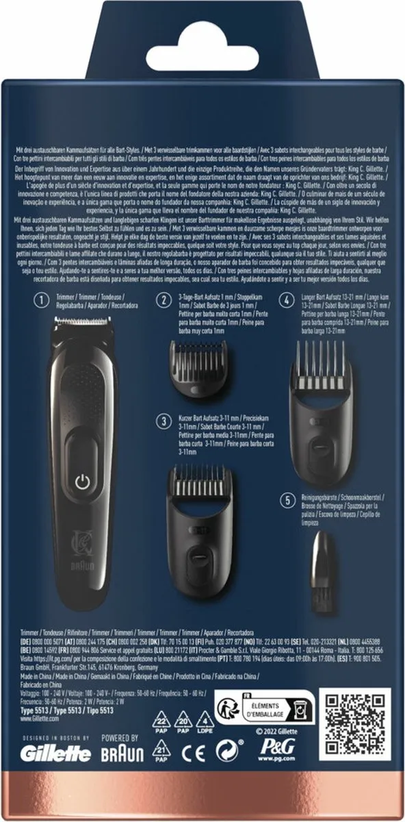 Gillette King C. Gillette Draadloze Baardtrimmer - 1 Stuks - Zwart