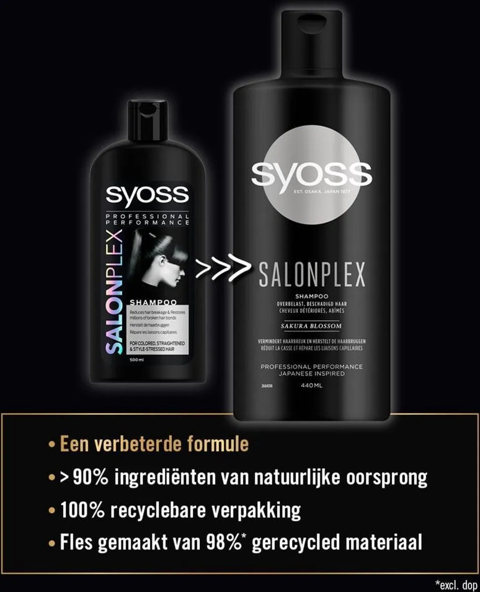 SYOSS Salonplex Shampoo Overbelast Beschadigd Haar 440ml